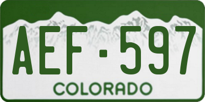 CO license plate AEF597