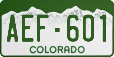 CO license plate AEF601