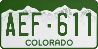 CO license plate AEF611