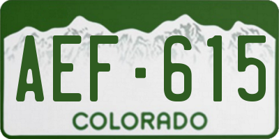 CO license plate AEF615
