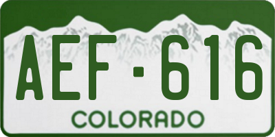 CO license plate AEF616