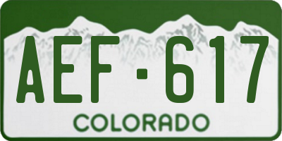 CO license plate AEF617