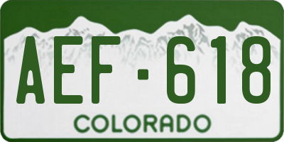 CO license plate AEF618