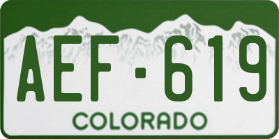 CO license plate AEF619