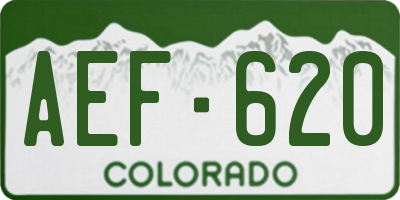 CO license plate AEF620