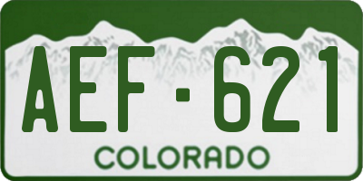 CO license plate AEF621