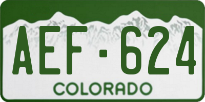 CO license plate AEF624