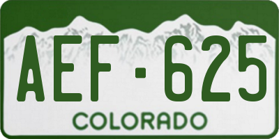 CO license plate AEF625