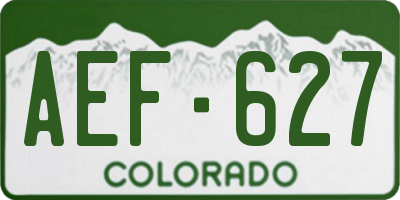 CO license plate AEF627