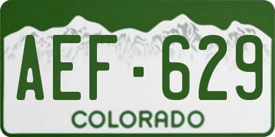 CO license plate AEF629