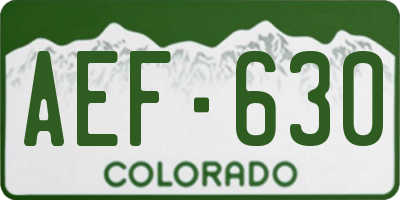 CO license plate AEF630