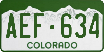 CO license plate AEF634