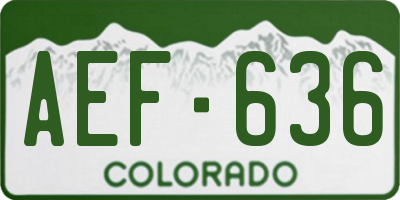 CO license plate AEF636
