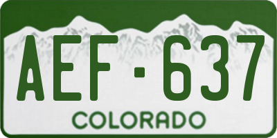 CO license plate AEF637