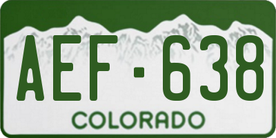 CO license plate AEF638