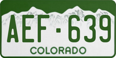 CO license plate AEF639