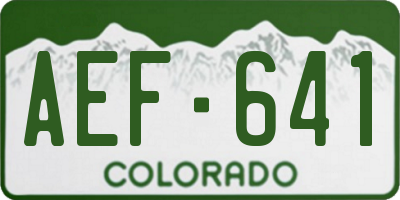 CO license plate AEF641