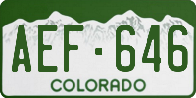 CO license plate AEF646