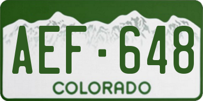 CO license plate AEF648