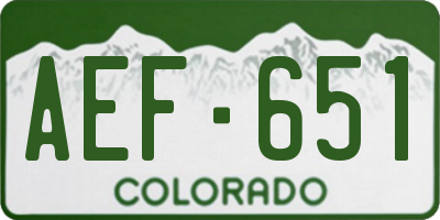 CO license plate AEF651