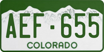CO license plate AEF655
