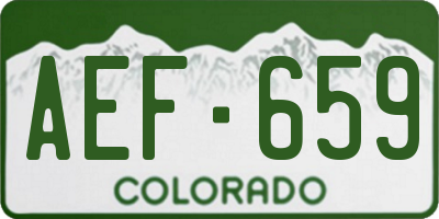 CO license plate AEF659