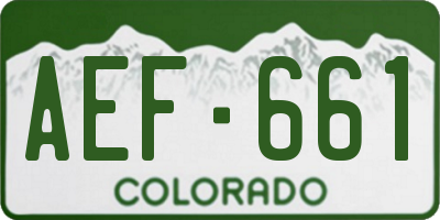 CO license plate AEF661