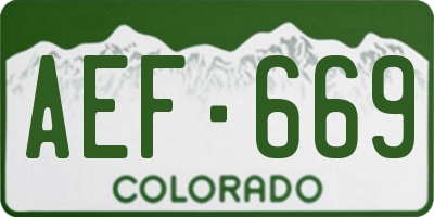 CO license plate AEF669