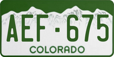 CO license plate AEF675