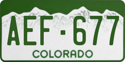 CO license plate AEF677