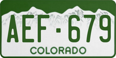 CO license plate AEF679