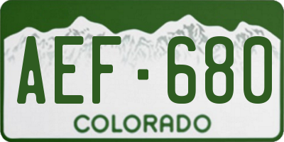 CO license plate AEF680