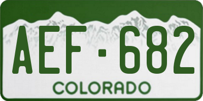 CO license plate AEF682