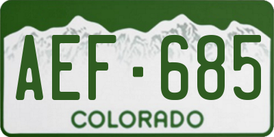 CO license plate AEF685