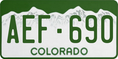 CO license plate AEF690
