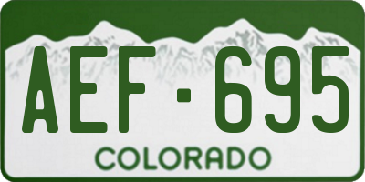 CO license plate AEF695