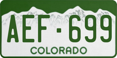 CO license plate AEF699