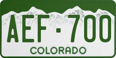 CO license plate AEF700