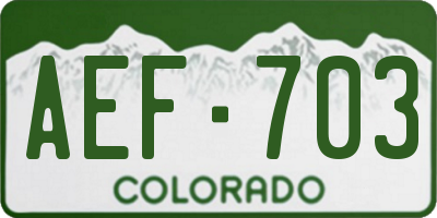 CO license plate AEF703