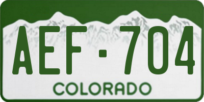 CO license plate AEF704