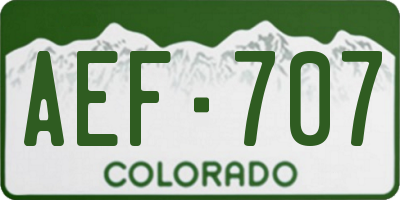 CO license plate AEF707