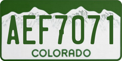 CO license plate AEF7071