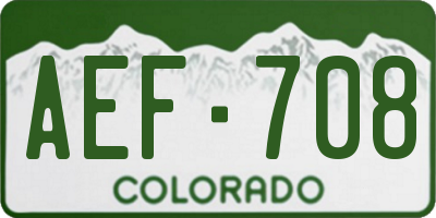 CO license plate AEF708