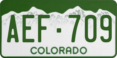CO license plate AEF709