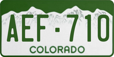 CO license plate AEF710