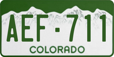 CO license plate AEF711