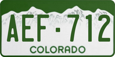 CO license plate AEF712