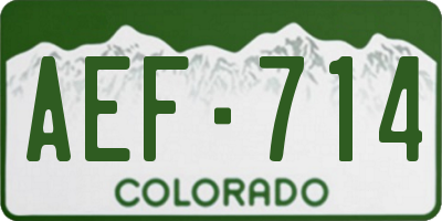 CO license plate AEF714
