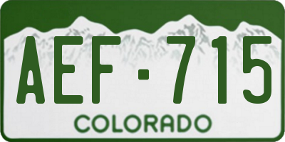 CO license plate AEF715