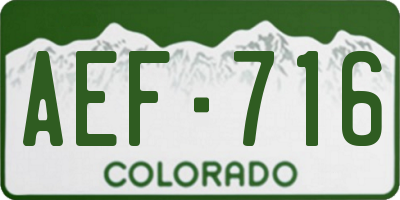 CO license plate AEF716